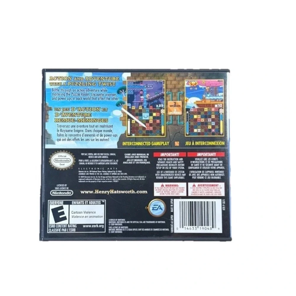 Henry Hatsworth in the Puzzling Adventure Nintendo DS 2009 CIB Excellent Cond.